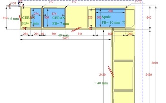 CAD Zeichnung der L-förmigen IKEA Küche in Bremen