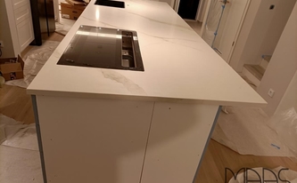 IKEA Küche mit Laminam Arbeitsplatte Calacatta Oro Venato 