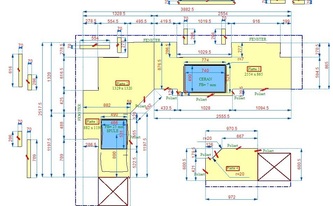 CAD Zeichnung der Granit Coffee Brown Arbeitsplatten