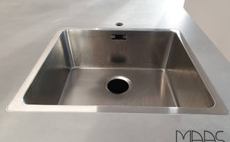 Keramik SapienStone Arbeitsplatte Urban Argento mit Spüle