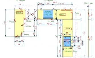 CAD Zeichnung der Landhausküche in Brühl