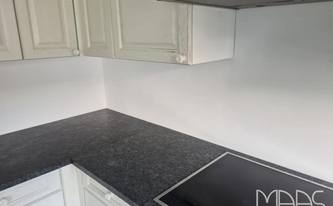 Granit Arbeitsplatte Steel Grey mit Ceranfeld