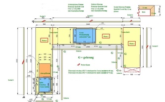 CAD Zeichnung der Küche in Brühl mit Silestone Arbeitsplatten und Wischleisten
