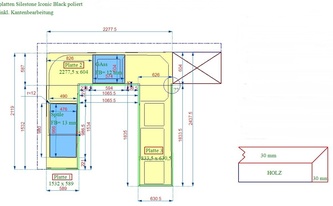 CAD Zeichnung der Küche in Belgien