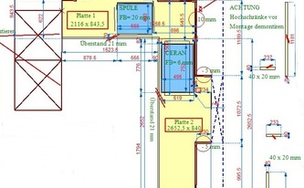 CAD Zeichnung der Dekton Arbeitsplatten und Wischleisten Domoos