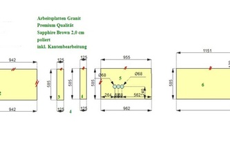 CAD Zeichnung der Granit Rückwände