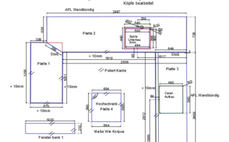 CAD Zeichnung der Küche in Burgdorf