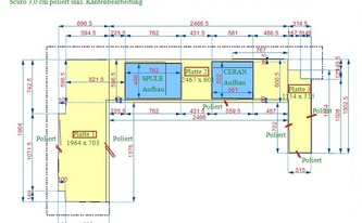 CAD Zeichnung der Granit Imapa Scuro Arbeitsplatten