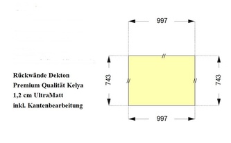 CAD Zeichnung der Dekton Rückwand