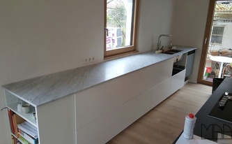 Montage der Marmor Bianco Carrara C Arbeitsplatte in Darmstadt