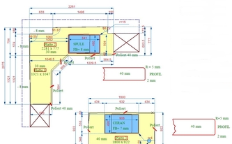 AutoCad Zeichnung der Granit Arbeitsplatten Star Gate