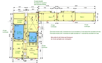 CAD Zeichnung der Küche in Darmstadt