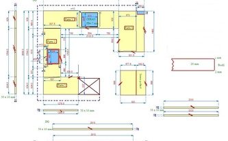 CAD Zeichnung der Granit Arbeitsplatten, Seitenwange und Sockelleisten