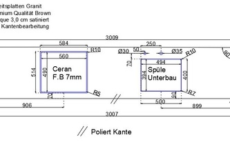 CAD Zeichnung der IKEA Küche in Dornbirn