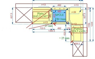 CAD Zeichnung der Silestone Arbeitsplatten