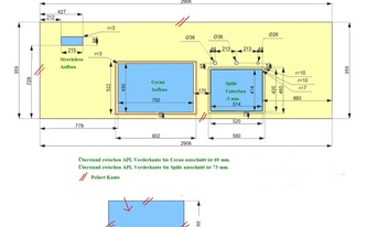 CAD Zeichnung der Küche in Düsseldorf