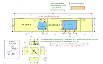Zeichnung der Küchenzeile in Düsseldorf