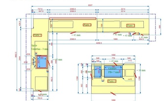 Quarzit Arbeitsplatten - CAD Zeichnung