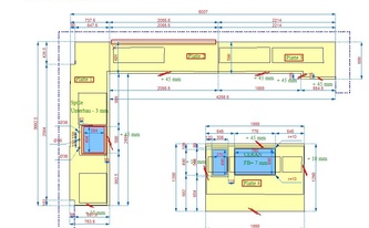 Quarzit Arbeitsplatten - CAD Zeichnung