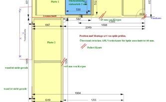 CAD Zeichnung der Küche in Erding
