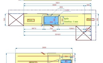 CAD Zeichnung der Küche in Erftstadt