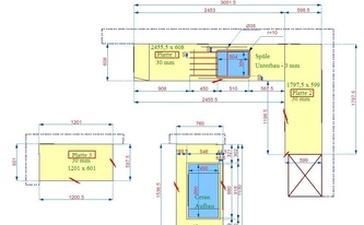 CAD Zeichnung der Granit Arbeitsplatten für Erftstadt