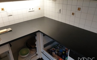 Monatage in Erftstadt der Granit Arbeitsplatten Nero Assoluto Zimbabwe