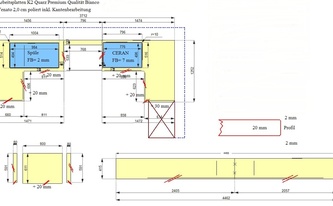 CAD Zeichnung der ergonomischen Küche in Erftstadt