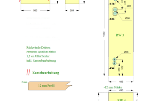 Zeichnung der Rückwände in Ekner