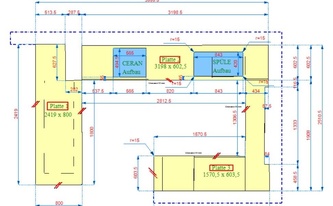 CAD Zeichnung der Arbeitsplatten aus Granit