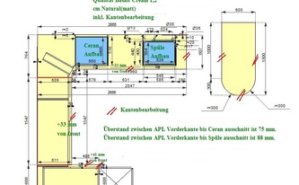 CAD Zeichnung der Eckküche in Esslingen