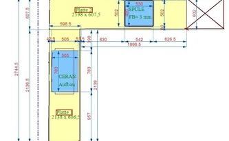 CAD Zeichnung der Granit Arbeistplatten 
