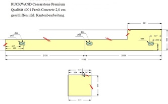 CAD Zeichnung: 3 Caesartone Rückwände