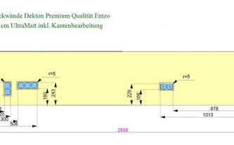CAD Zeichnung der Küchenrückwand