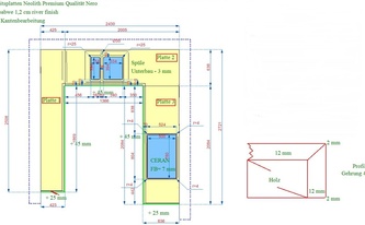 CAD Zeichnung der Neolith Arbeitsplatten