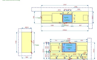CAD Zeichnung der Arbeitsplatten aus Granit (3 Stück)