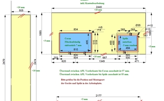 CAD Zeichnung der Küche in Frechen