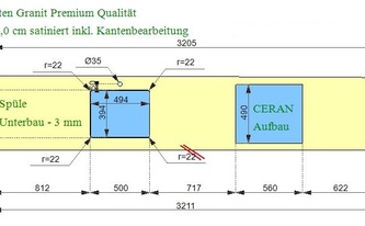 CAD Zeichnung der Küchenzeile in Freiburg im Breisgau