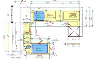 CAD Zeichnung der Granit Arbeitsplatten Alexander Black