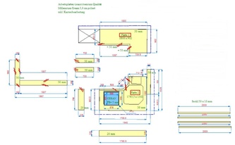 CAD Zeichnung der Granitplatten