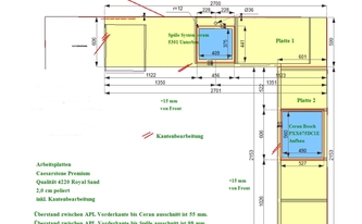 CAD Zeichnung der L-Küche n Fürth