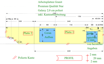 CAD Zeichnung der Küchenzeile in Gera