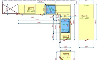 CAD Zeichnung der IKEA Küche in Groß-Gerau