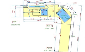 CAD Zeichnung der Eckküche
