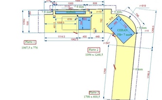 CAD Zeichnung der Eckküche