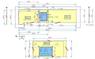 Granit Arbeitsplatten und Wischleisten in Haan - CAD Zeichnung