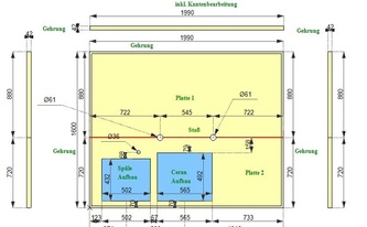 CAD Zeichnung des Küchenblocks in Hagen