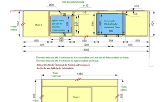 CAD Zeichnung der Küche in Hamburg