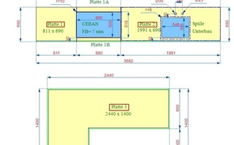 CAD Zeichnung der Santa Margherita Quarz Arbeitsplatten