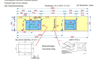 Silestone Arbeitsplatte - Produktionsplan MAAS GmbH